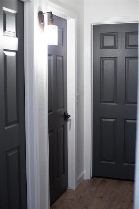 home.furnitureanddecorny.com:black interior doors with gray walls