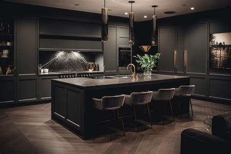 A matte black kitchen makes a bold statement in this Auckland villa