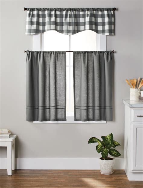 doodleart.shop:black kitchen tier curtains