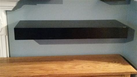 Black Lacquer Floating Shelves
