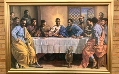 black last supper table with afros