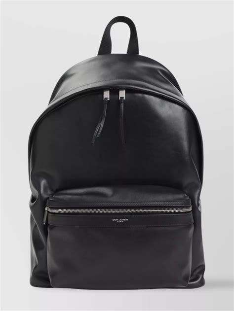 Black Leather Backpack With Silver Hardware