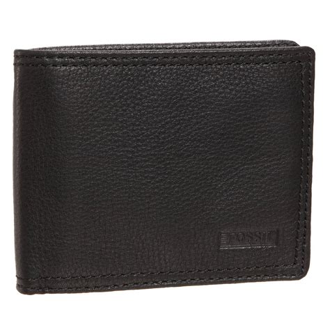 black leather fossil wallet