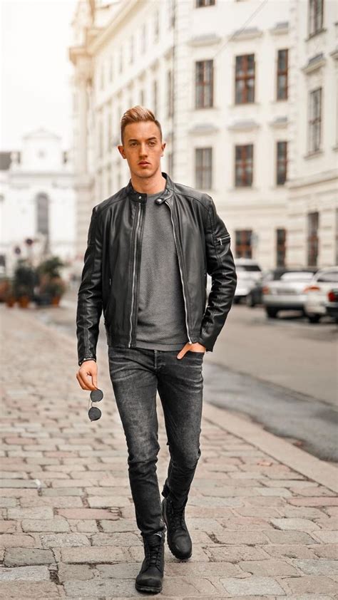 Mens Leather Jacket Black Casual Shirt Collar Style Decent Leather