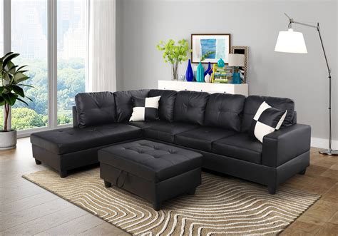 black leather sectional sofa near me