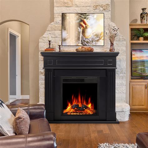 Black Led Fireplace