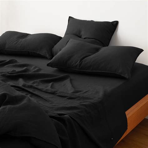 Black Linen Bed Sheets