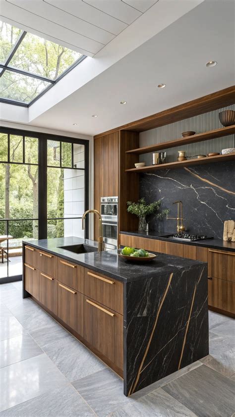 Black Marble Kitchen Wrap