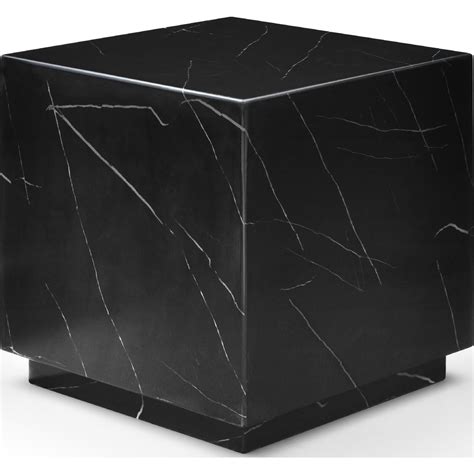Black Marble Square Side Table