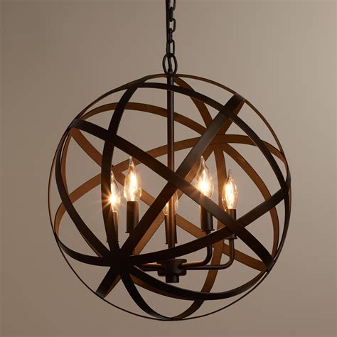 black metal sphere chandelier
