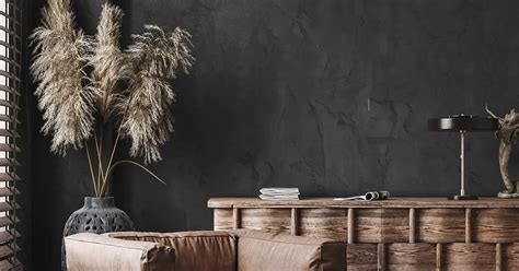 Black Microcement Wall