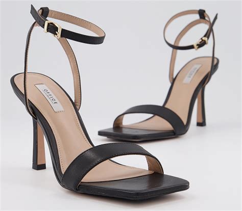 black mid heel sandals uk