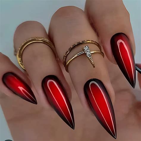 Black Nails Red Chrome