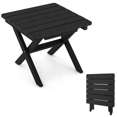 Black Outdoor Folding Side Table