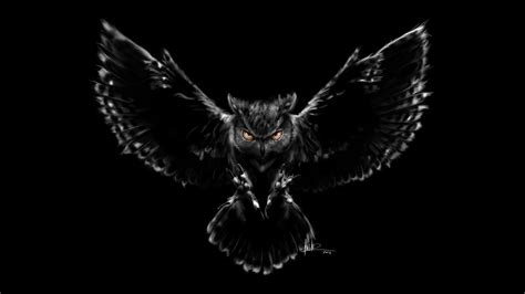 Black Owl Art Wallpaper