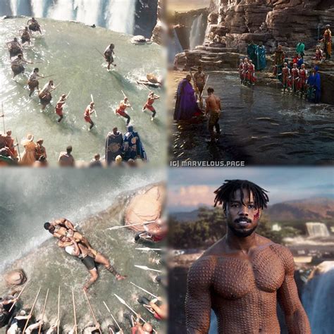 black panther waterfall fight scene