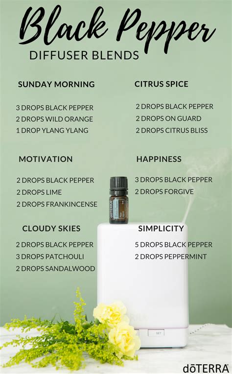 Black Pepper Essential Oil Diffuser Blends
