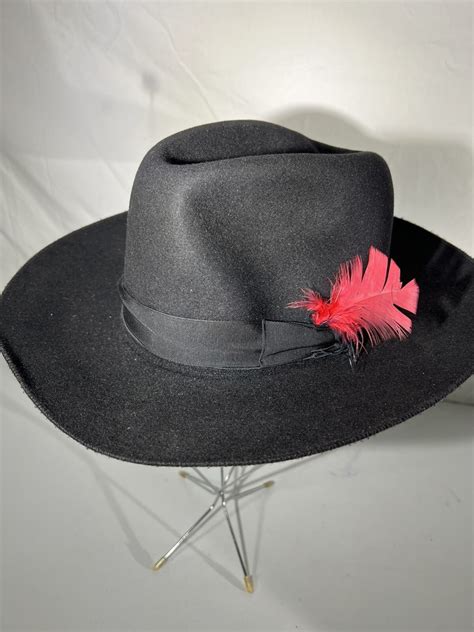 Black Pimp Hat With Feather
