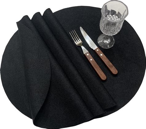 Black Placemats Round Bulk