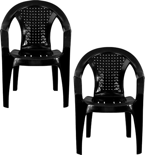 black plastic stacking garden chairs
