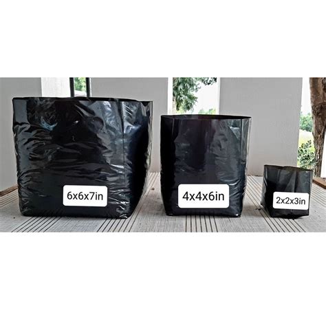 black polyethylene bag sizes