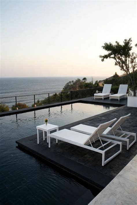 Black pool deck