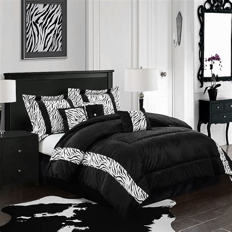 Black Print Queen Comforter Sets