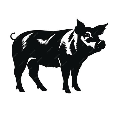 Black Printable Black Shadow Pig