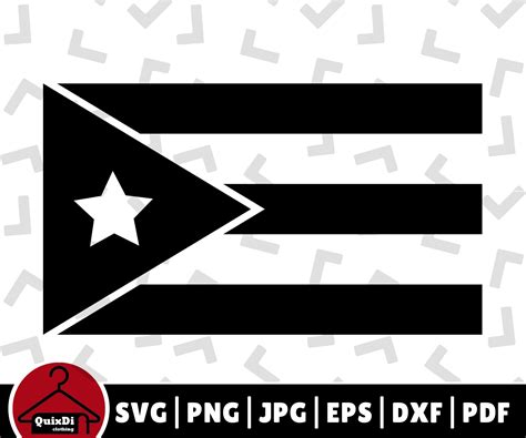 black puerto rican flag svg