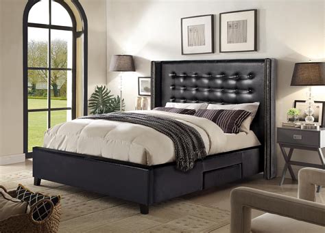 black queen bed frame