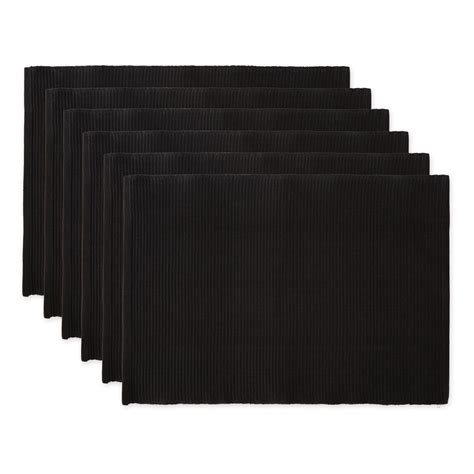 Black Ribbed Placemats