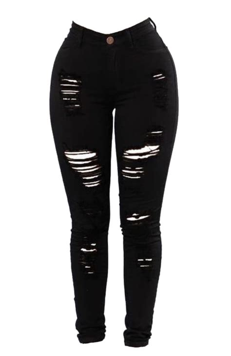 black ripped jeans png