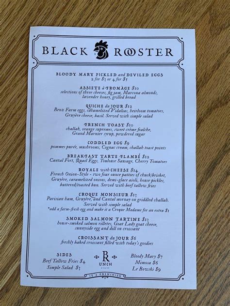 black rooster menu dunfermline