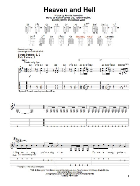 black sabbath heaven and hell bass tab