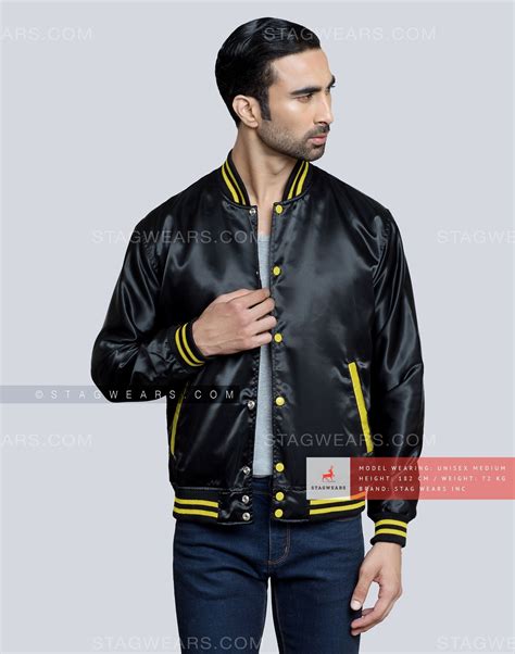 Black Satin Baseball Jacket