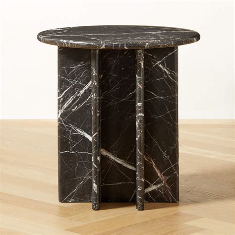 Black Side Table Marble Top