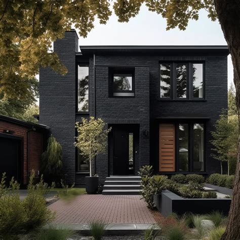 Black Siding With Brick