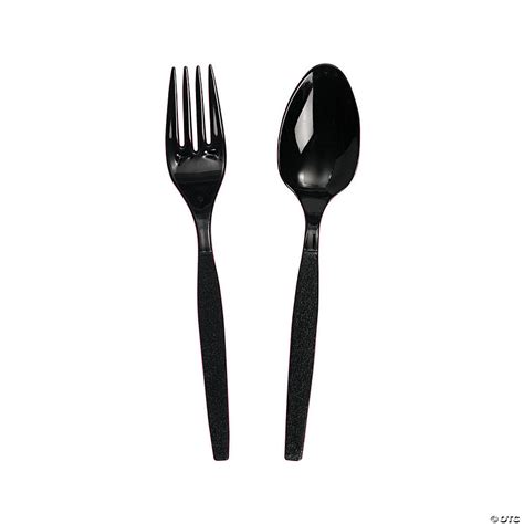 Black Spoon And Fork Set