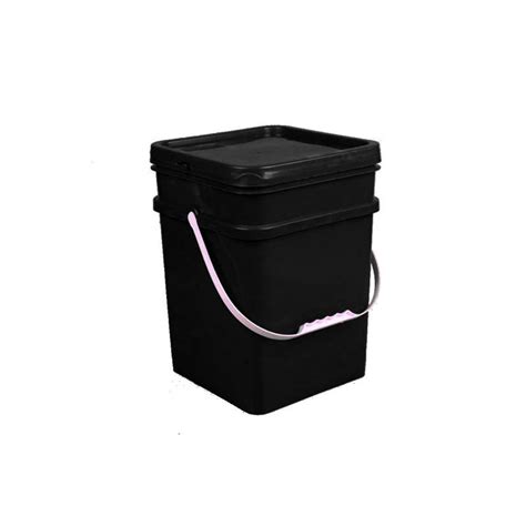 Black Square Buckets With Lids