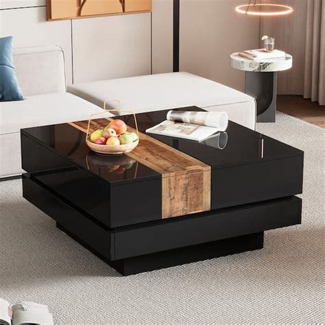 Black Square Table Storage