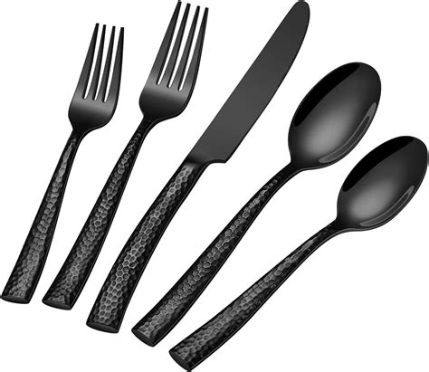 Black Stainless Steel Flatware Set