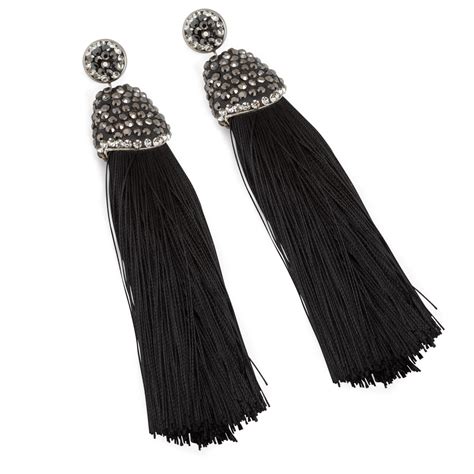 Black Statement Earrings Tassel