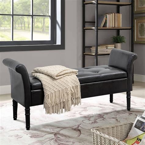 Traditional FlipTop Storage Bench Black at Hayneedle