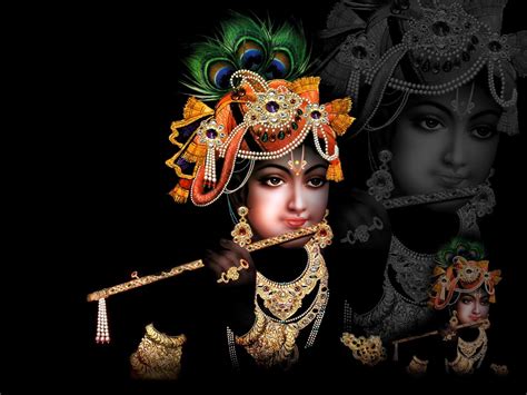 Black Theme Krishna Wallpaper