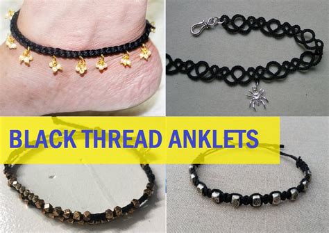 black thread anklet for girls