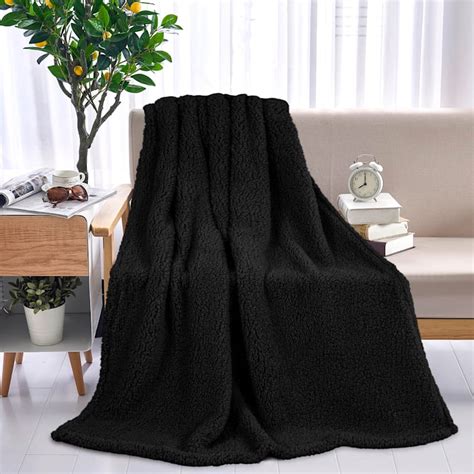 Black Throw Blanket B M