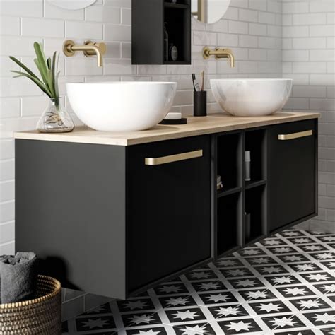 Black Vanity Unit In Bathroom