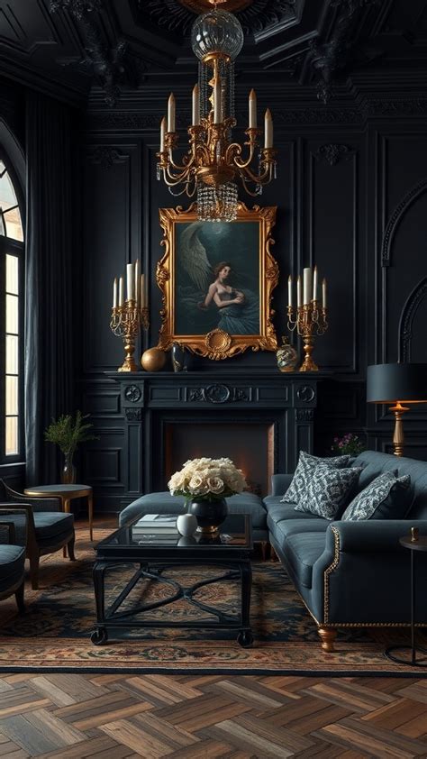 Black Walls Gold Ceiling