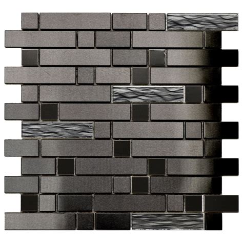 Black Wave Glass Tile