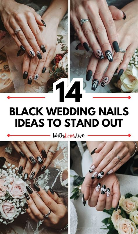 26+ Black Wedding Nails